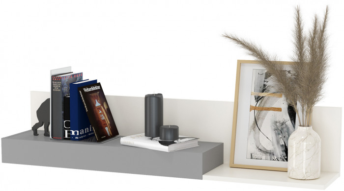 Торонто Компоновка № 01, цвет белый шагрень/стальной серый, ШхГхВ 320х53,1х195,7 см., универсальная сборка