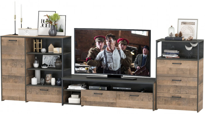 Трувор Гостиная 011, дуб гранж песочный/интра