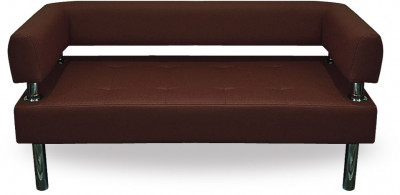 Диван Бизнес 140, экокожа, коричневый