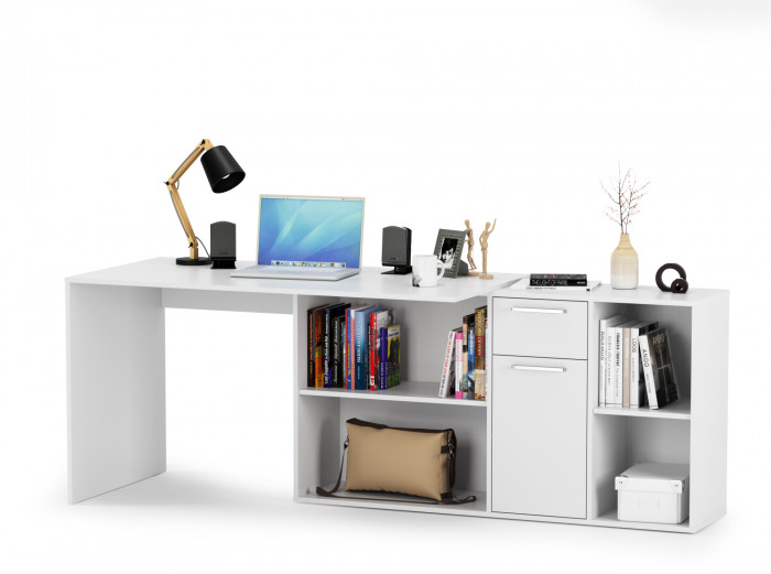 Лайт письменный стол 03.245F, белый шагрень