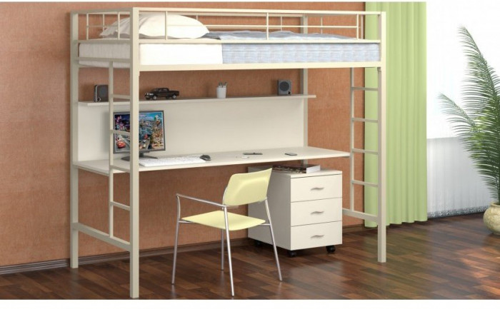 Кровать-чердак Севилья 1, слоновая кость