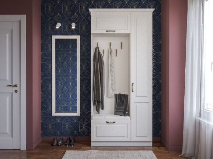 Ливерпуль Комплект карнизов 1000С, цвет ясень ваниль, ШхГхВ 108,2х56,3х3,2 см.