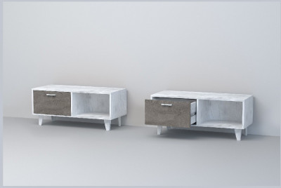 Эго Тумба Т-4 НГ (Камень Темный/Бетон Светлый)