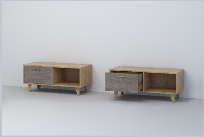 Эго Тумба Т-4 НГ (Камень Темный/Бетон Светлый)