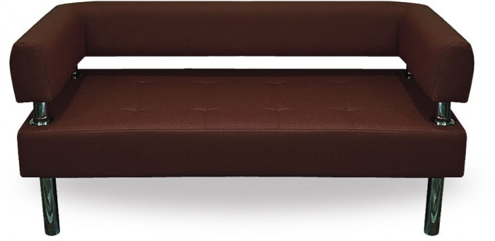 Диван Бизнес 120, экокожа, коричневый