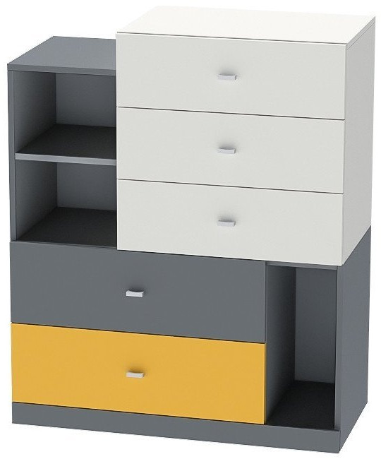 Модульная детская Клео набор 4 (Графит/Миндаль/Океан)