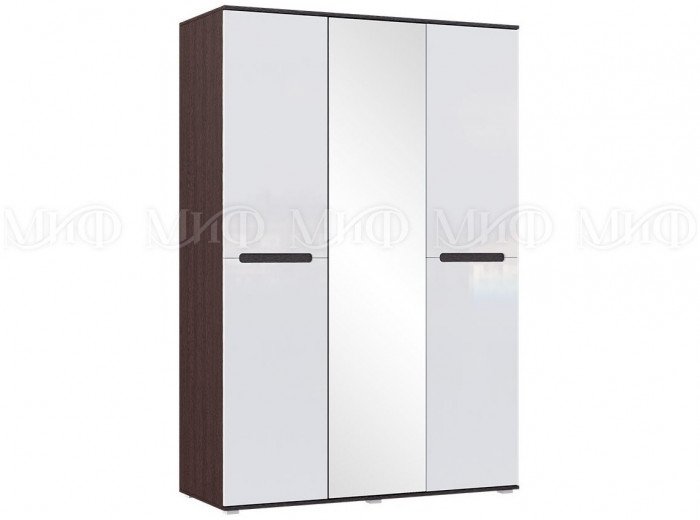Ким Шкаф для одежды 3-дверный (Венге / Белый глянец)