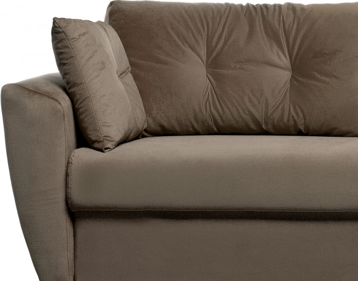 Диван еврокнижка Амстердам 160 ЛЮКС 06 ВЕЛЮР КОРИЧНЕВЫЙ