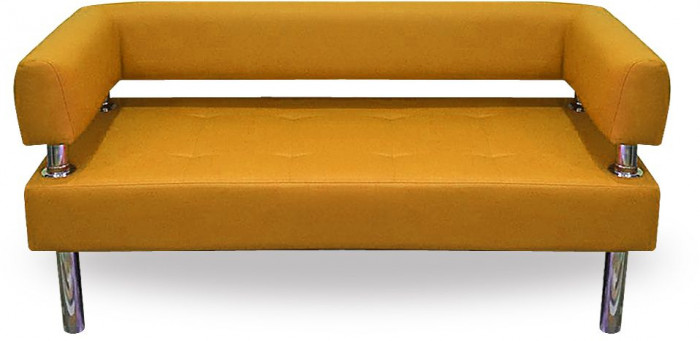 Диван Бизнес 120, экокожа, оранжевый