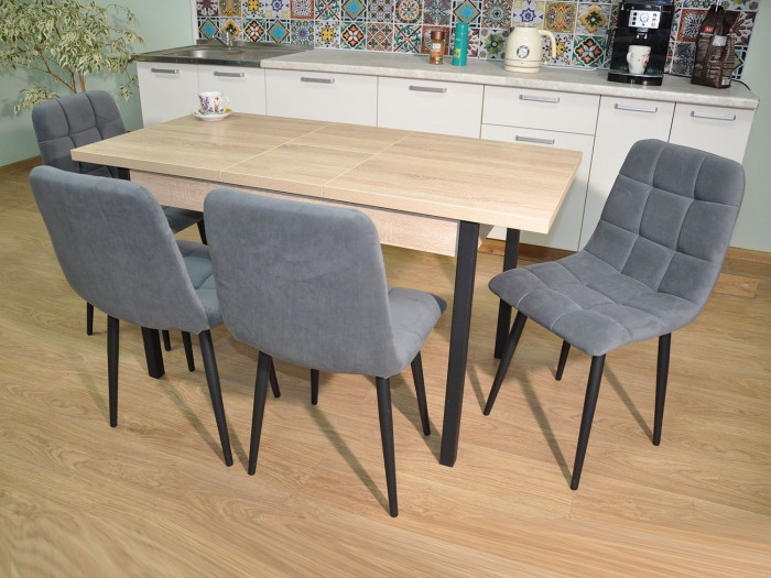 Обеденная группа Колорадо / Стул Х 4 шт. / Дуб Сонома/черный / бид 21