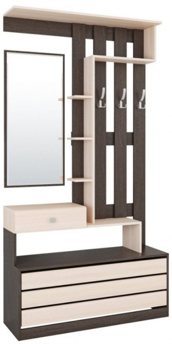 Модульная Прихожая Ямайка, композиция 3, венге/дуб молочный