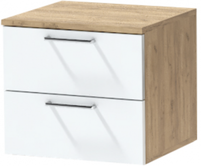 Тумба-6 прикроватная подвесная "Иннэс-7", Крафт золотой/Белый глянец