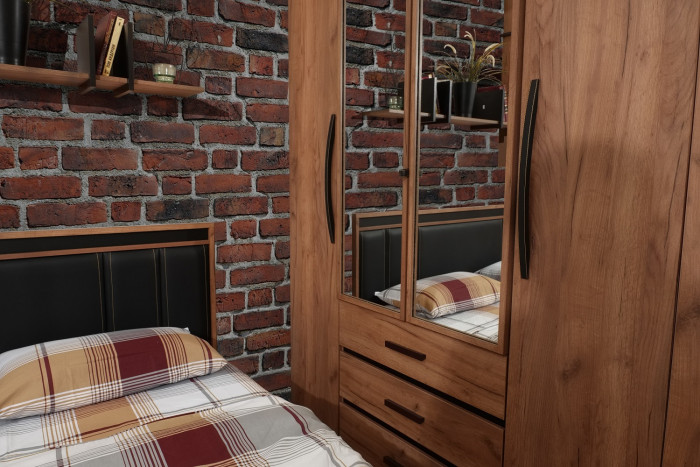 Шкаф для одежды и белья Nature 555, дуб табачный