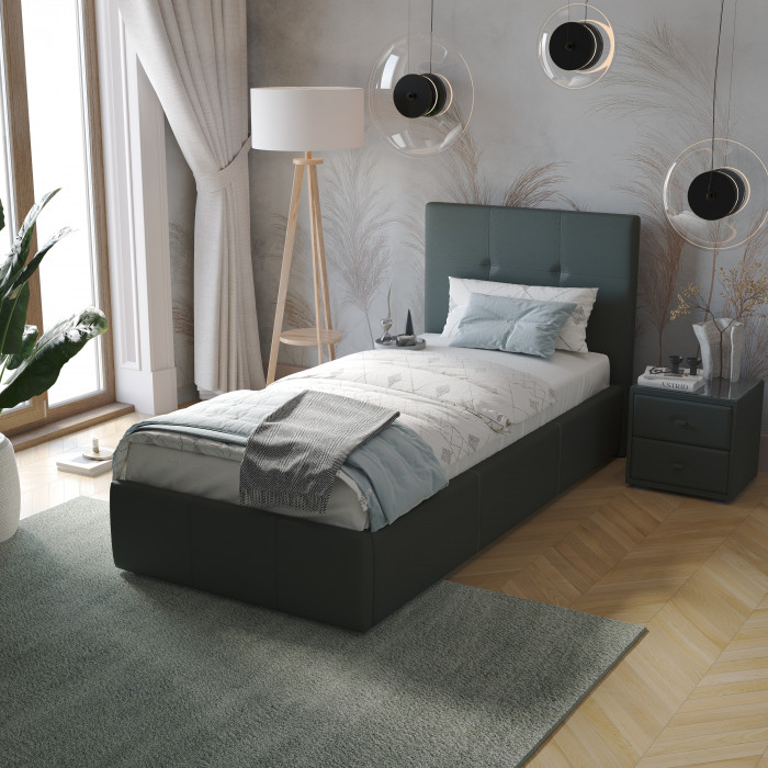 Рио Кровать интерьерная 900 серый квадрат, ортопед