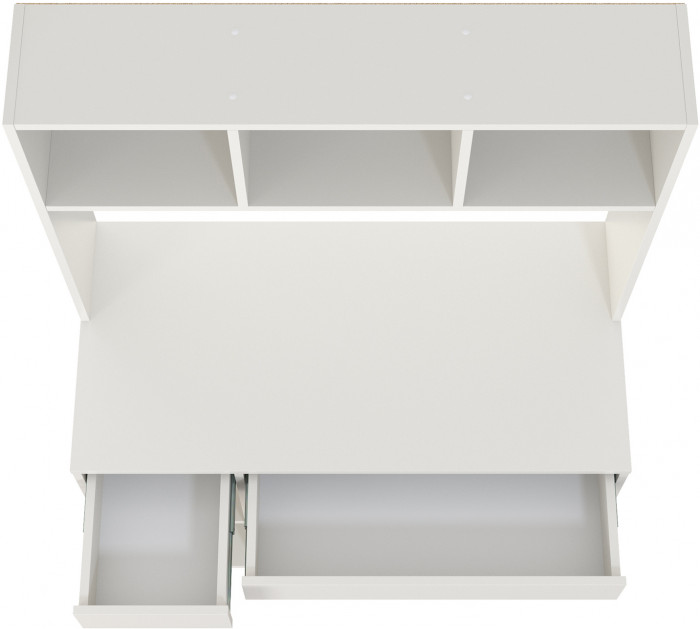 Стол компьютерный Комфорт 12.77F, цвет белый шагрень, ШхГхВ 100х49,8х147 см., универсальная сборка