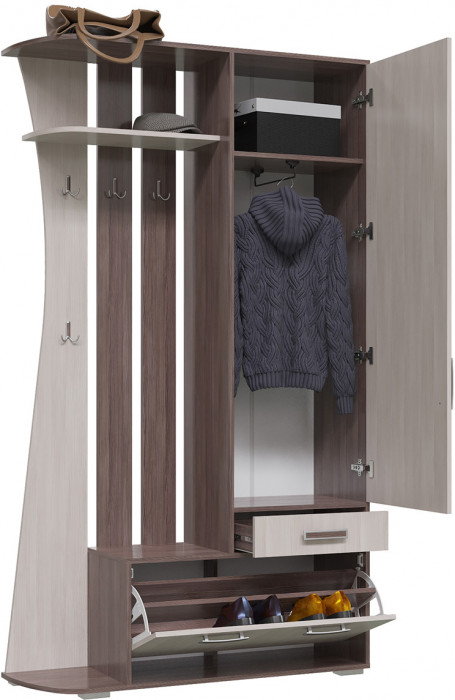 Прихожая 2-3424бод.тем/св Мокко, бодега тёмный/бодега светлый