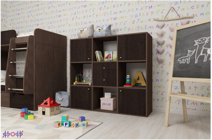 Стеллаж Джери (Винтерберг/Голубой)