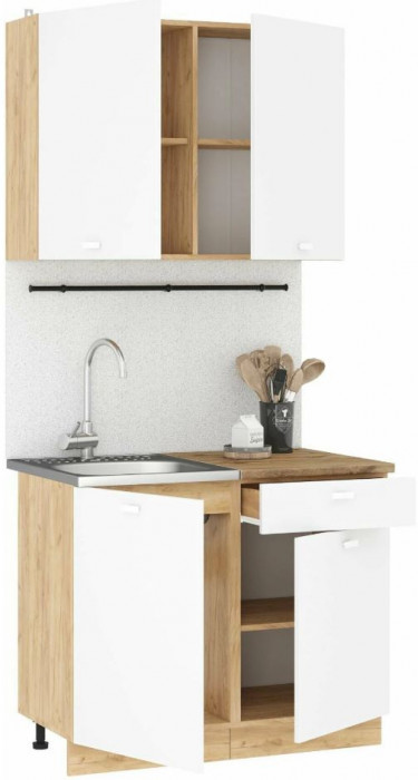 кухня Дана 1,0 дуб крафт золотой/белый