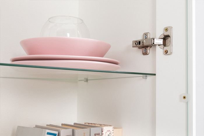 Валенсия Гостиная № 076, цвет ЛДСП белый шагрень/МДФ белый шагрень, ШхГхВ 272,2х38,3х225,2 см., универсальная сборка