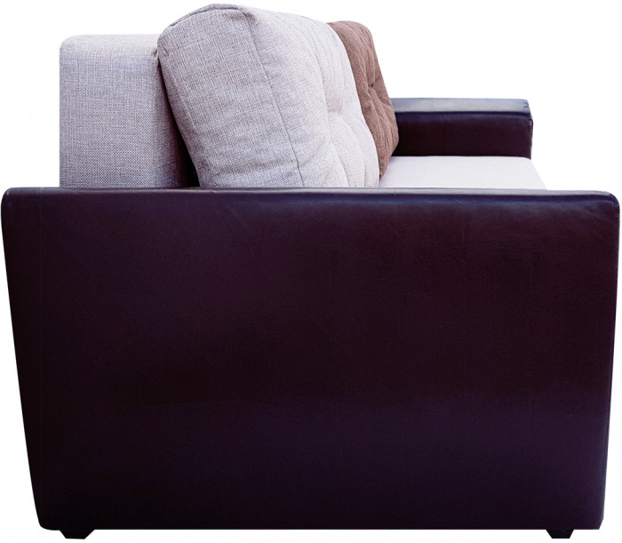 Диван-кровать Амстердам, 150х195, раскладной, еврокнижка, независимый пружинный блок, рогожка/экокожа, комби