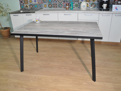 Стол обеденный Боро Черный / Бетон темный