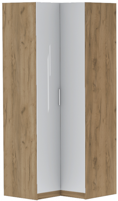 Шкаф угловой "Иннэс-7" - Крафт золотой/Белый глянец