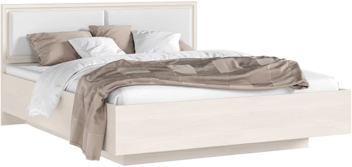 Престиж 2 Кровать парящая с ортопедом металл 160 с подсветкой, сандал светлый