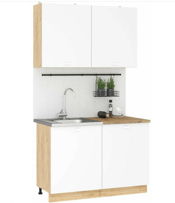 кухня Дана 1,2 дуб крафт золотой/белый