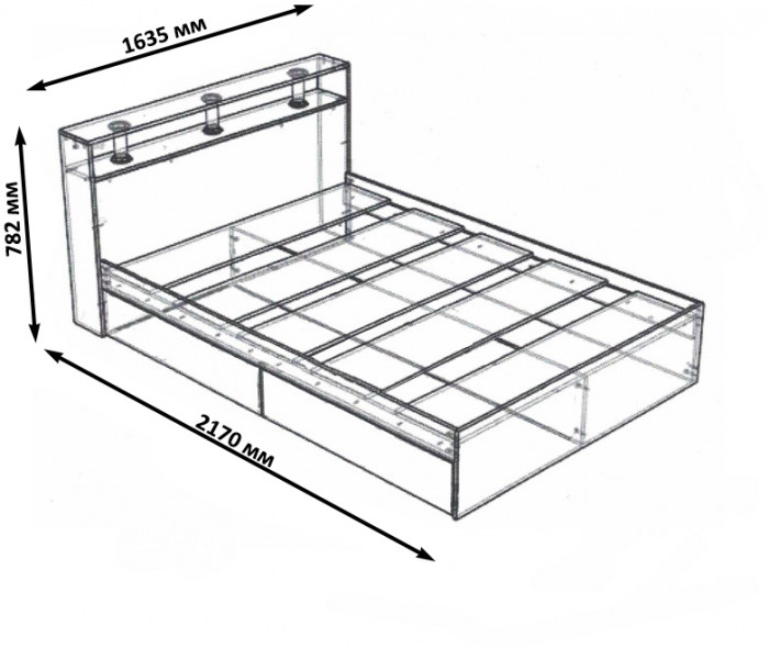 Камелия Кровать 1600, дуб сонома