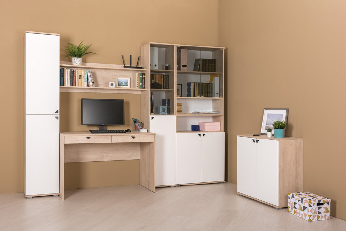 КР100 Бостон 12.69 Стол компьютерный, цвет дуб эндгрейн элегантный, ШхГхВ 115,2х57,2х76 см.