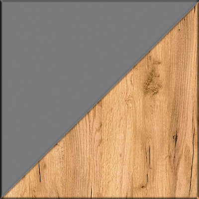 Октава Прихожая 03, цвет серый графит/дуб крафт золотой/фасады МДФ серый графит, ШхГхВ 129,8х35,4х197 см.