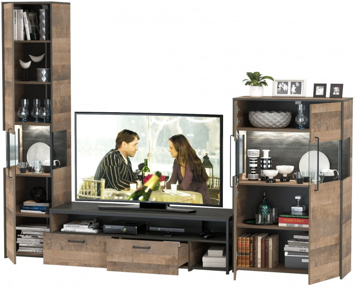 Трувор Гостиная 026, дуб гранж песочный/интра