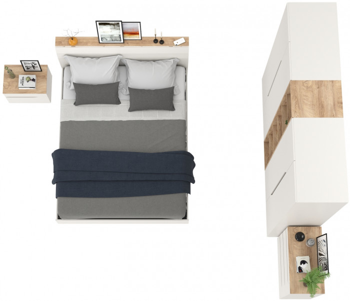 Муссон Спальня № 15, белый/дуб эндгрейн элегантный