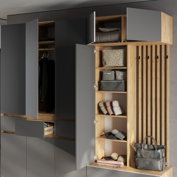 Прихожая "Багира" ПР-03 Крафт/Графит