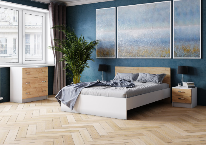 Модульная спальня Ронда, Белый/Дуб крафт золотой