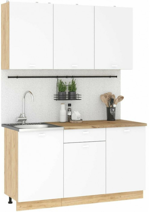 кухня Дана 1,5 дуб крафт золотой/белый