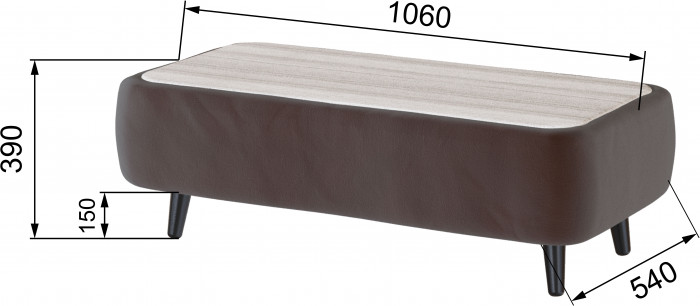 Стол журнальный Пай коричневый/мдф сандал белый