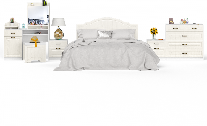 Ливерпуль Спальня № 2 12.46 + 10.118 + 10.117 + 14.02 + 10.103 + 11.08ОСН + две 08.146, цвет ясень ваниль/белый, сп. м. 1600х2000 мм., б/м, орт. есть