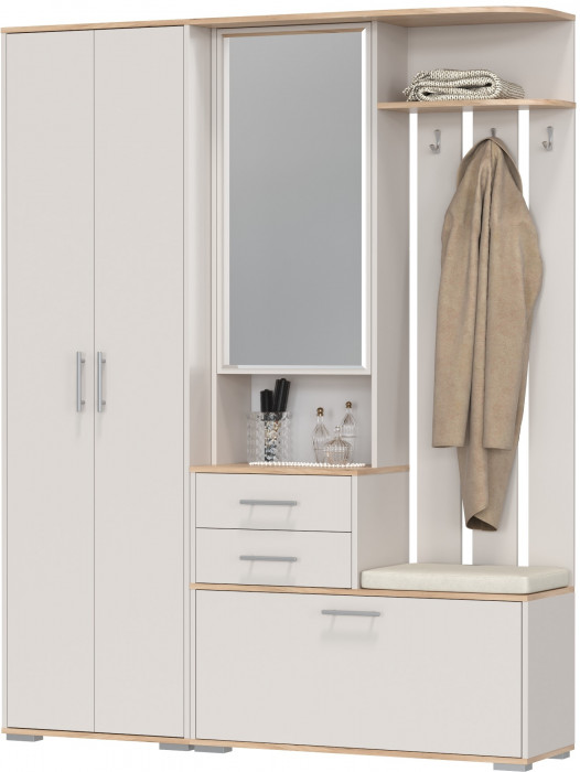 Прихожая 2-3430+2-3431дкз/к.с Домино - Комплект для прихожей, дуб крафт золотой/кашемир серый