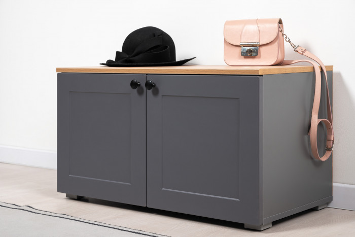 Остин Прихожая 06, цвет серый графит/дуб крафт золотой, ШхГхВ 160х54,3х229,6 см., универсальная сборка