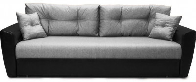 Диван-кровать Амстердам, 160х195, раскладной, еврокнижка, независимый пружинный блок, рогожка/экокожа, серый