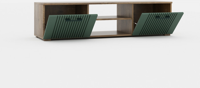 Модульная гостиная "Монреаль" - Дуб канзас/Зеленый матовый