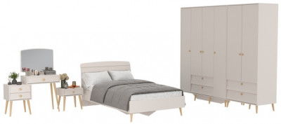 Афина Спальня 39-1200, цвет кашемир серый, сп.м. 1200х2000 мм., б/м, основание есть - фанера