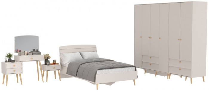 Афина Спальня 39-1200, цвет кашемир серый, сп.м. 1200х2000 мм., б/м, основание есть - фанера