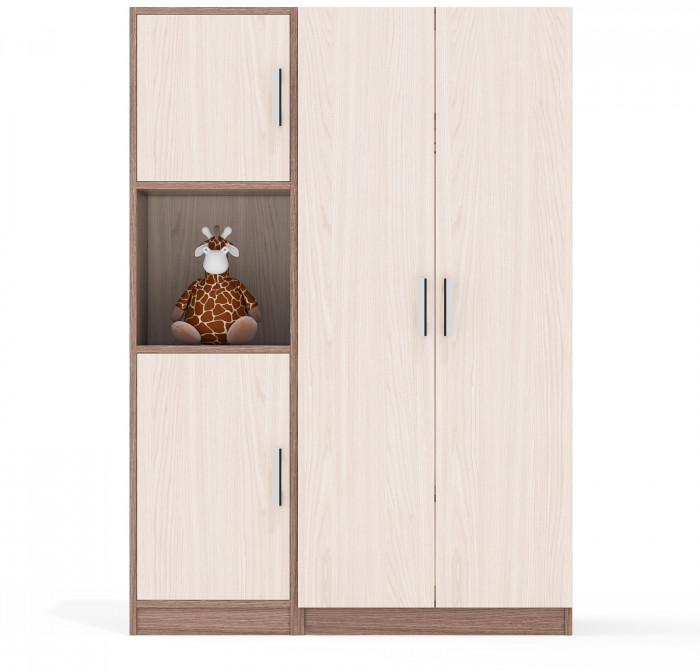 Шкаф С-МД-СК9Ш+Пенал С-МД-СК9П, ясень шимо светлый/ясень шимо тёмный