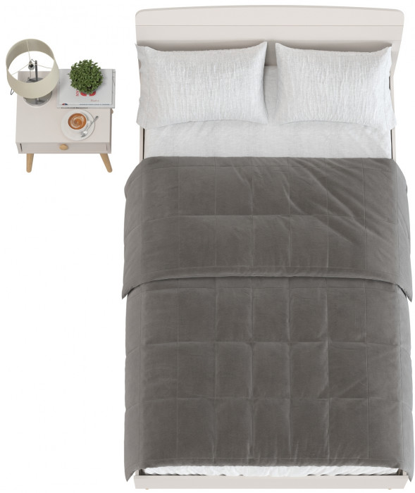 Афина Спальня Кровать 1200 + Тумба прикроватная, кашемир серый