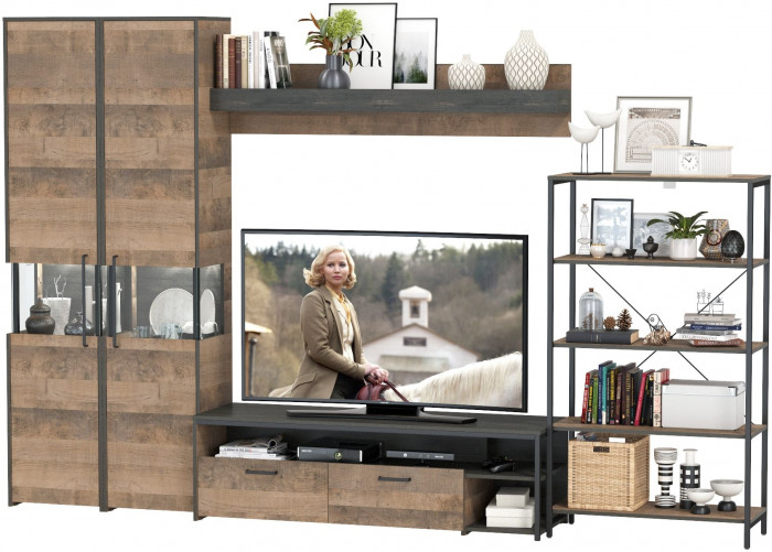 Трувор Гостиная 027, дуб гранж песочный/интра