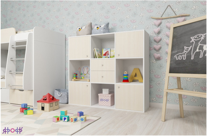 Стеллаж Джери (Ясень Анкор Темный/Лайм)