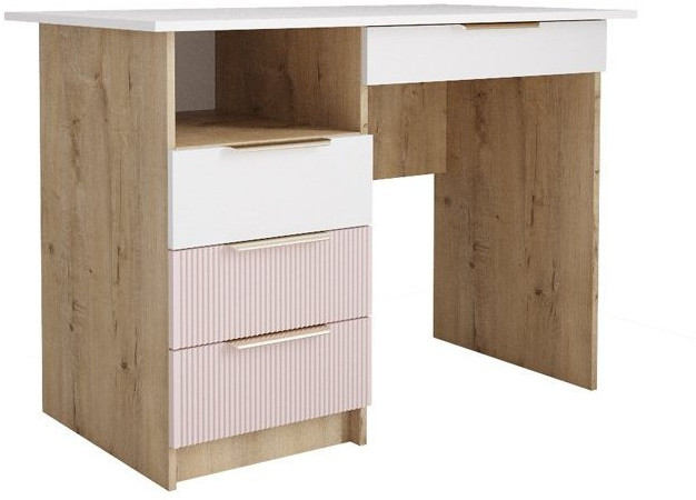 Модульная детская Лавис, композиция 3, Белый/Белый софт / Роза