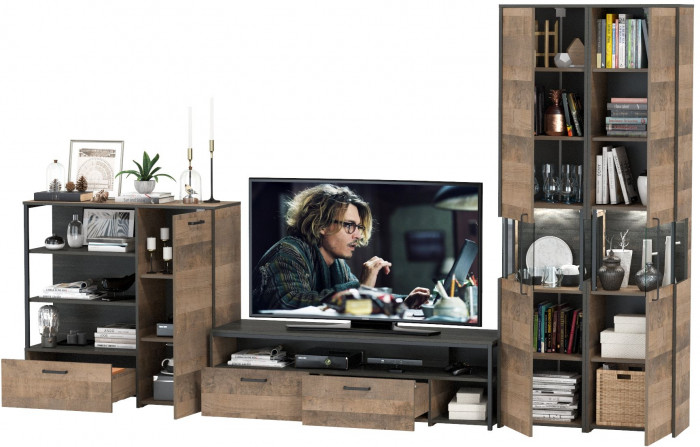 Трувор Гостиная 036, дуб гранж песочный/интра